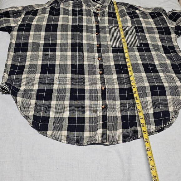Anthropologie Pilcro The Bo Plaid Relaxed Top Blouse Shirt Size M/L - Picture 7 of 16